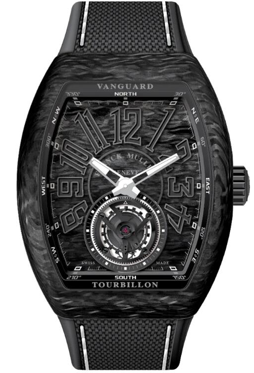 Best FRANCK MULLER Vanguard Tourbillon Carbon - White V 45 T CARBON (BC) (CAR. NR NR) Replica Watch